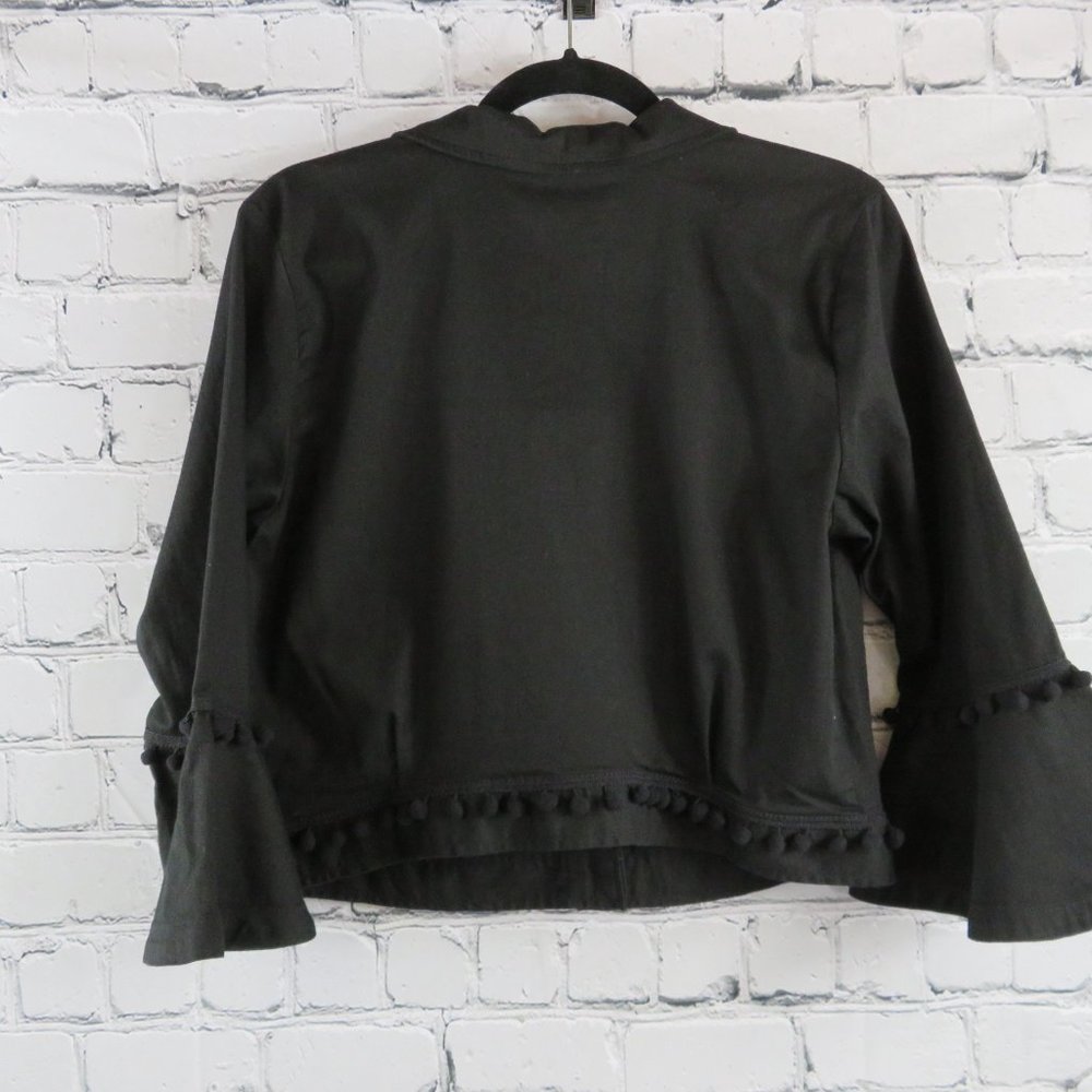 Women's Twill Jacket with Pom Pom Trim - Picture 4 of 5